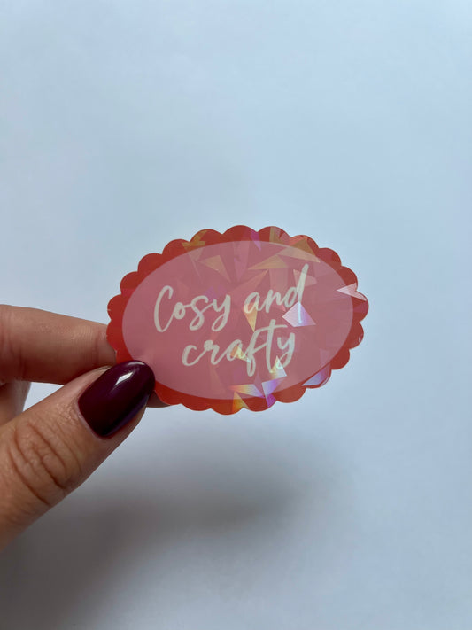 Sticker Cozy & Crafty (holographique)