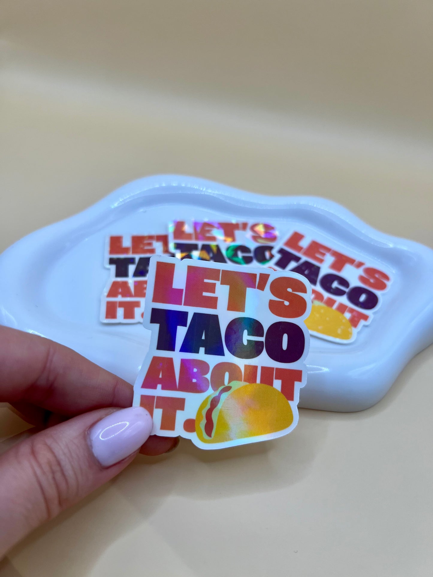Sticker - Let's taco about it