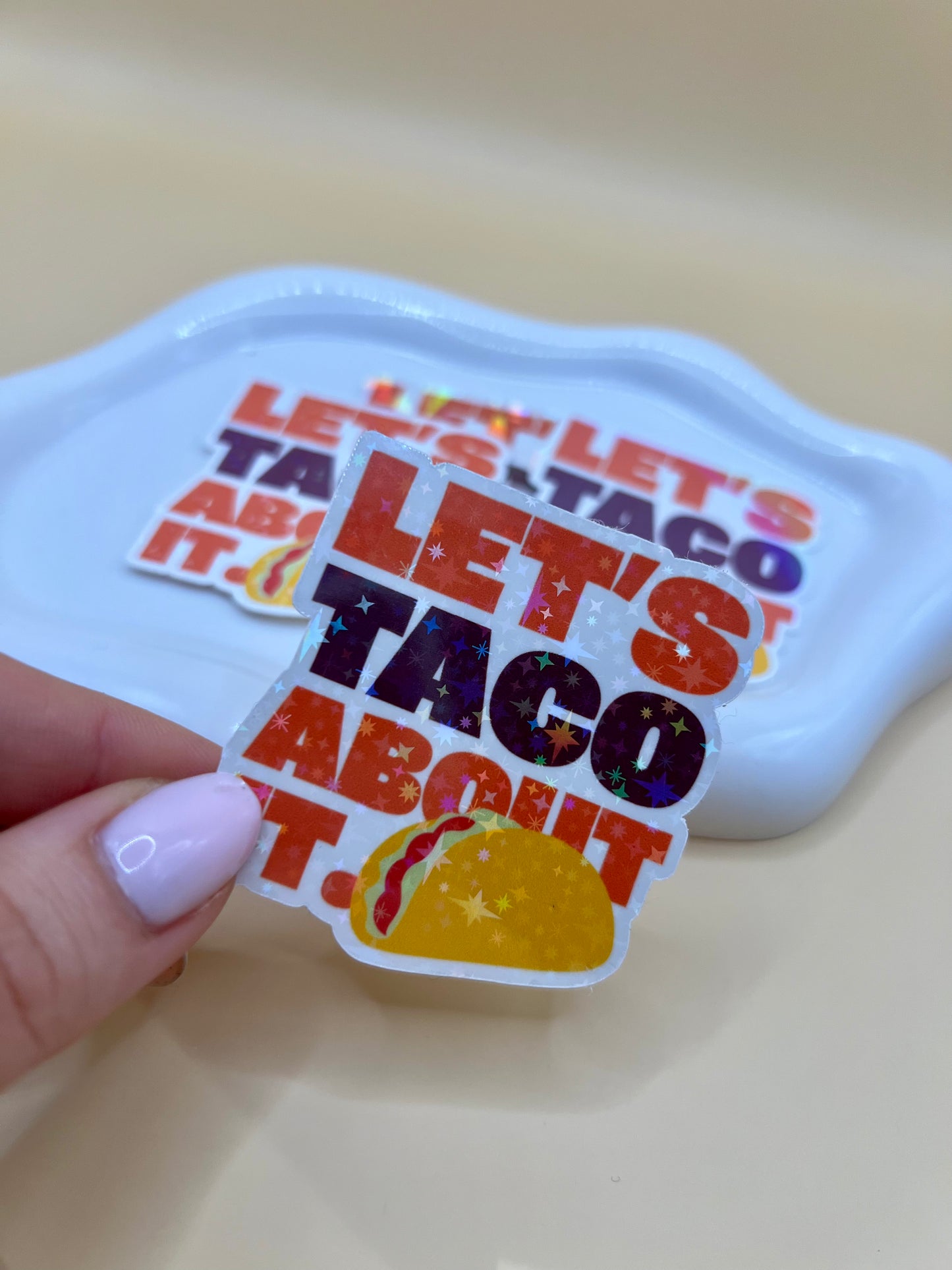 Sticker - Let's taco about it