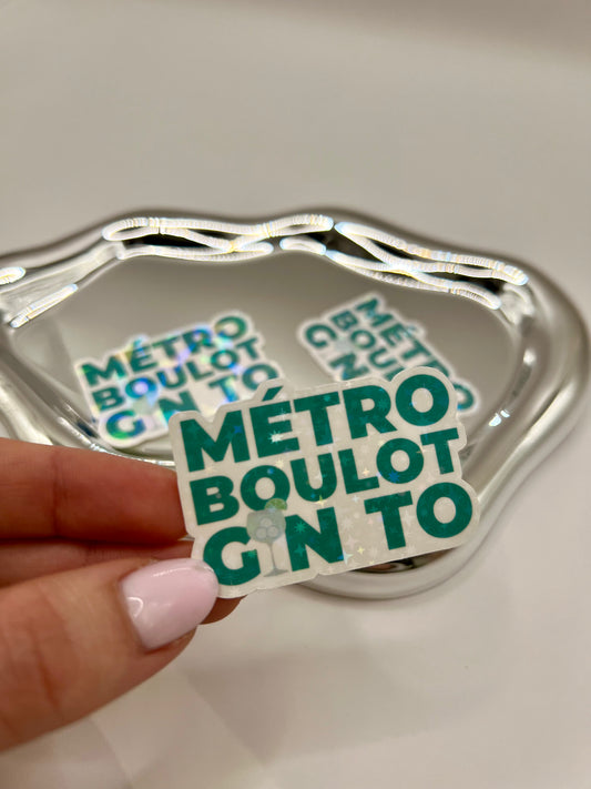 Sticker - Métro, boulot, gin to