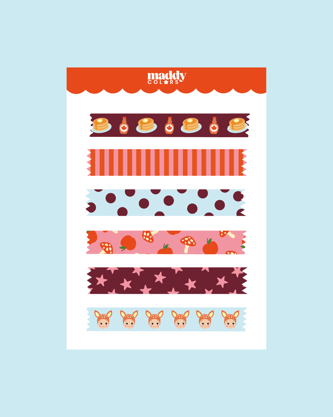 Planche Stickers Washi Automne